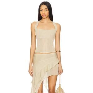 NWOT Lioness Palisades Halter Top, Gold Small